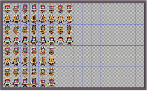 A sprite sheet showing an NFT in various orientations and states.